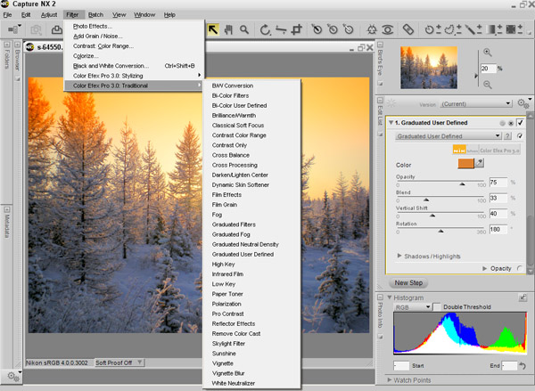 Plugins list of Nik Color Efex Pro