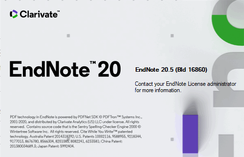 EndNote 20.5 Build 16860