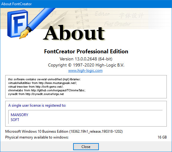 High-Logic FontCreator 13.0.0.2648