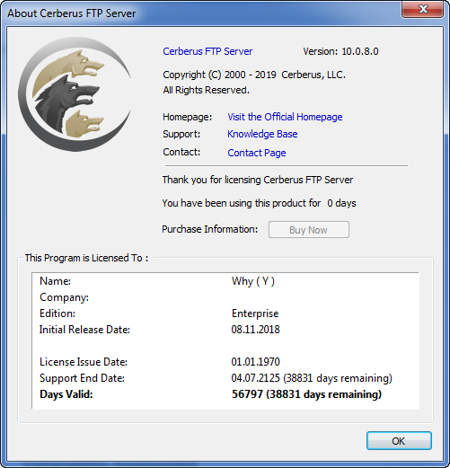 Cerberus FTP Server Enterprise 10.0.8.0