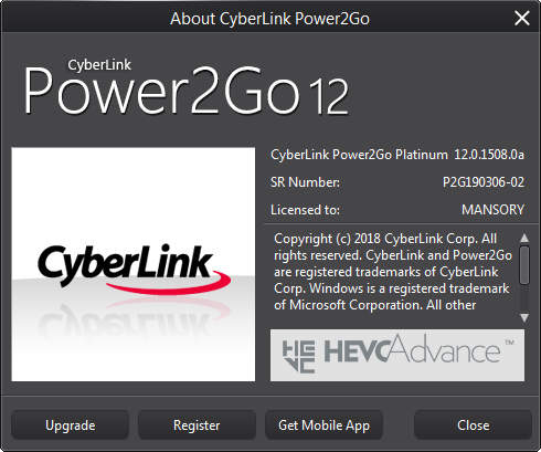 CyberLink Power2Go Platinum 12.0.1508.0