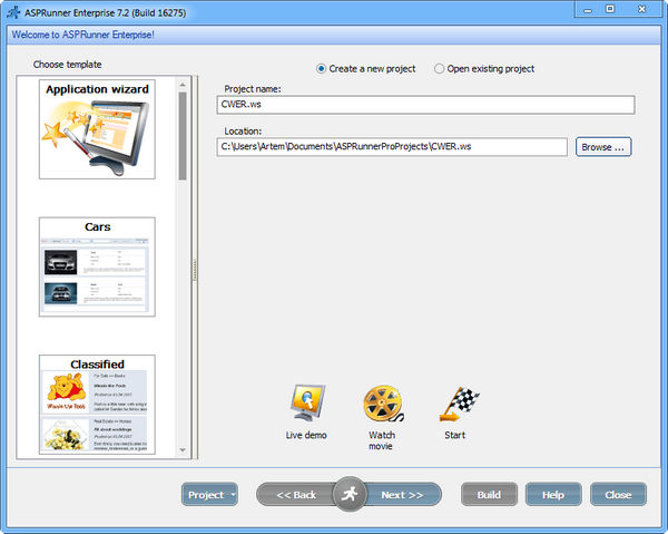 ASPRunner Enterprise 7.2 Build 16275